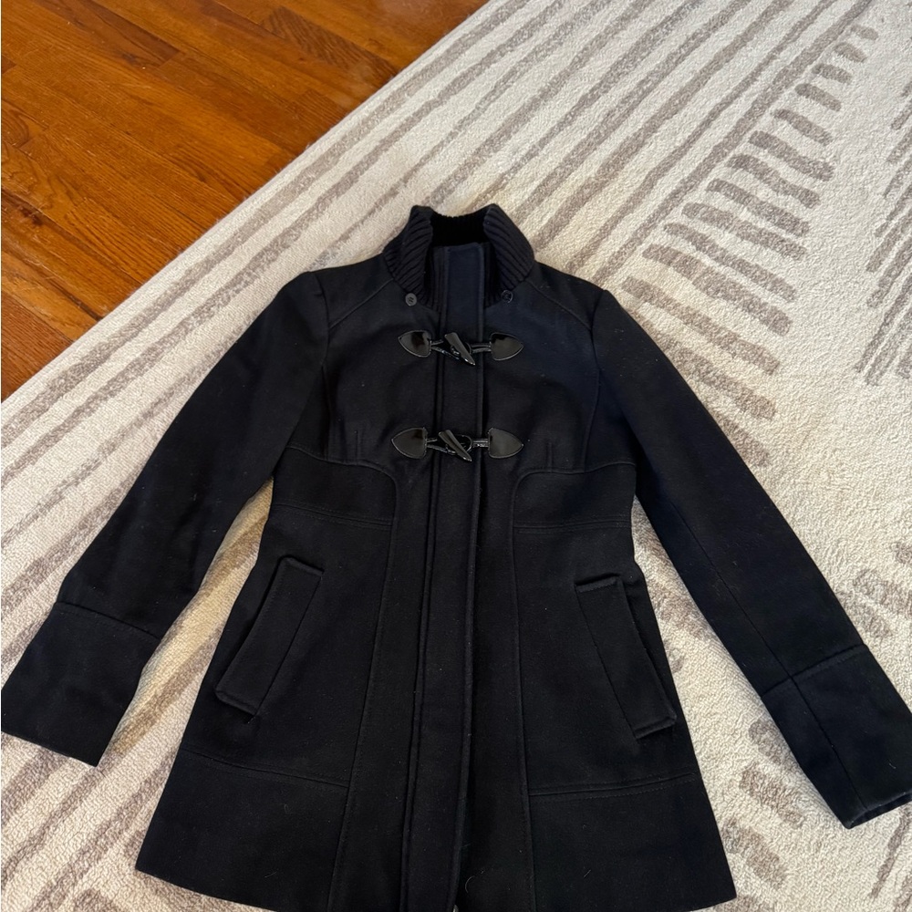 Guess Women's Black Pea Coat with Toggle Closure